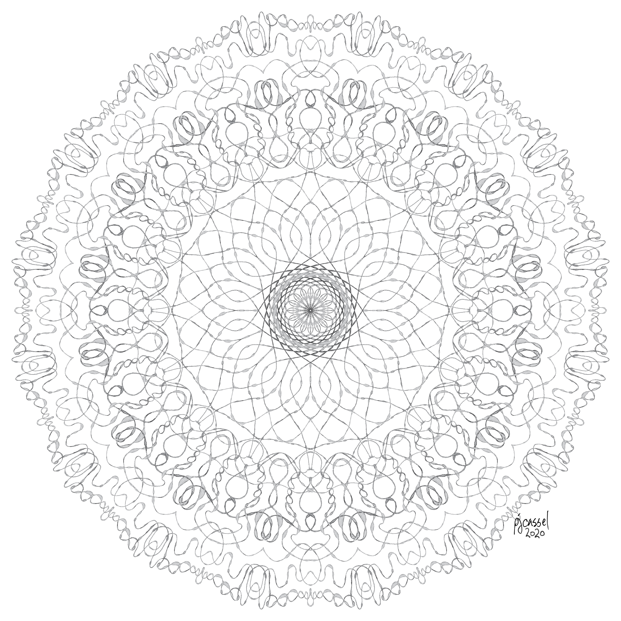 Mandala art that looks like a crocheted doily.